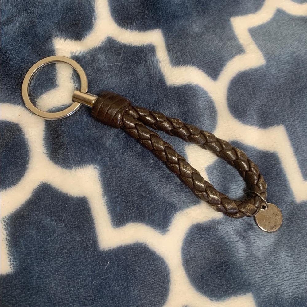 Bottega Veneta Brown Leather Classic Woven Strap Keychain Bagcharm Accessory - Picture 5 of 7
